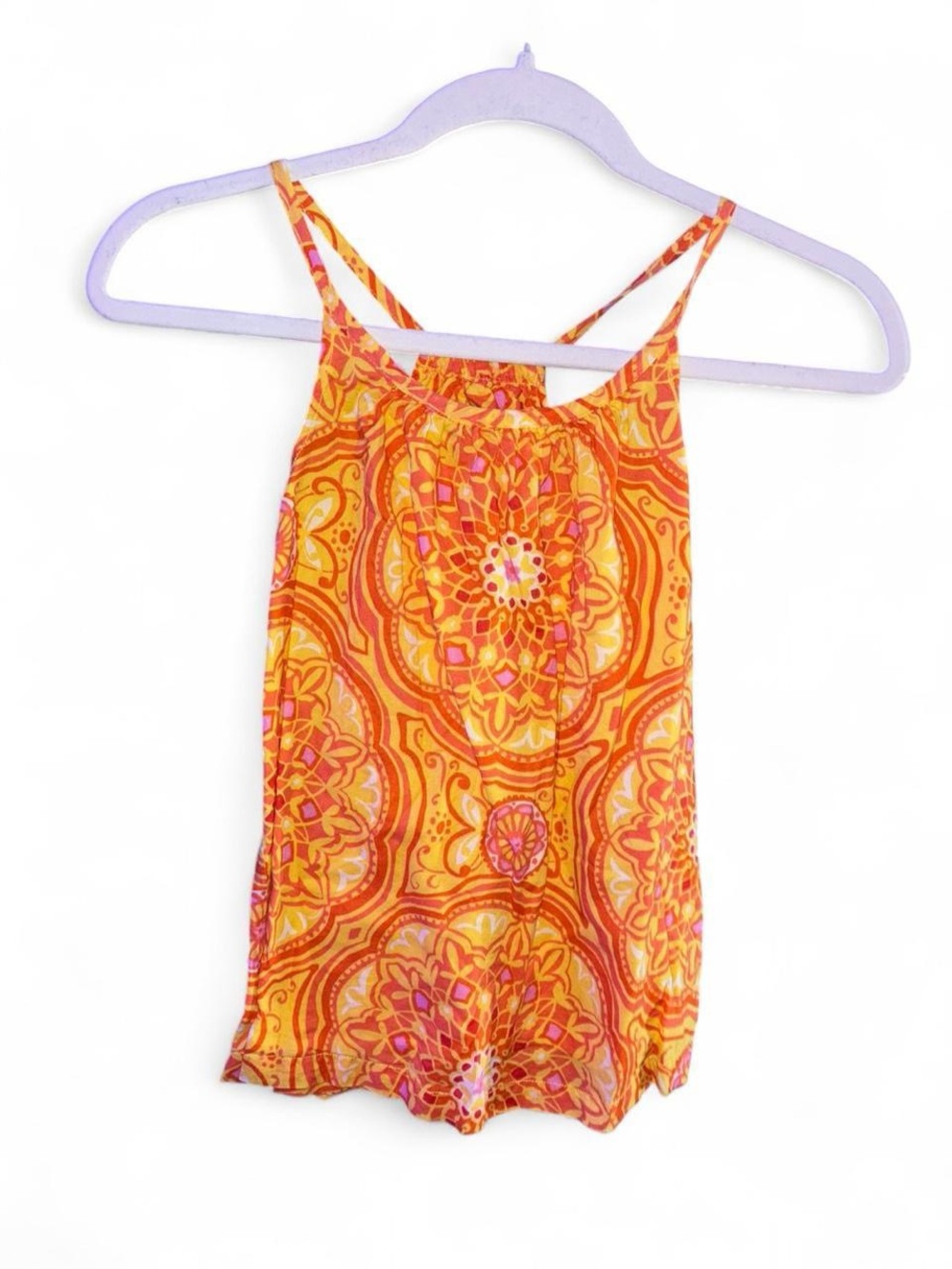 Kids Orange & Pink Paisley tank